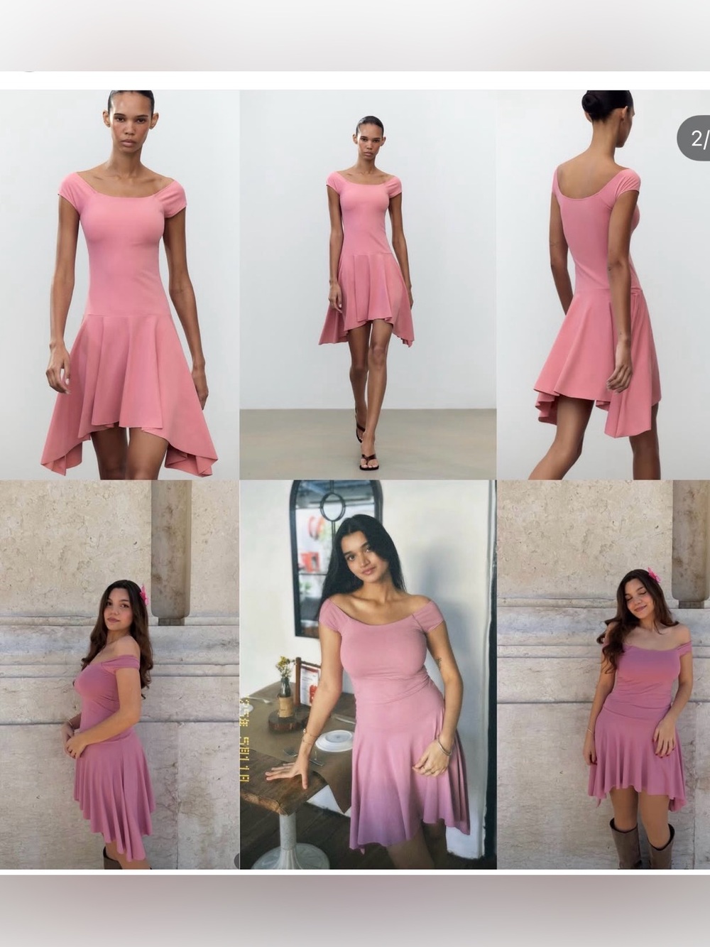 Zara High Low Pink Dress - Picture 2 of 4